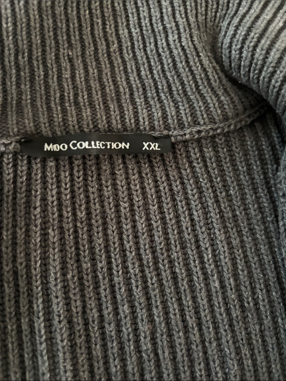 MudoCollection Men's Ribbed Zip-Up Cardigan - Gray - Picture 2 of 6
